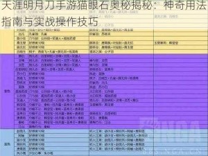 天涯明月刀手游猫眼石奥秘揭秘：神奇用法指南与实战操作技巧