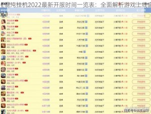 《混沌挂机2022最新开服时间一览表：全面解析游戏上线盛况》