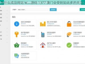 为什么成品网站 W灬源码 1377 澳门会受到如此多的关注？