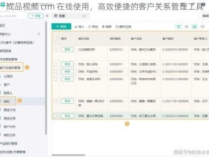 成品视频 crm 在线使用，高效便捷的客户关系管理工具