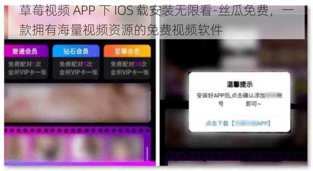 草莓视频 APP 下 IOS 载安装无限看-丝瓜免费，一款拥有海量视频资源的免费视频软件