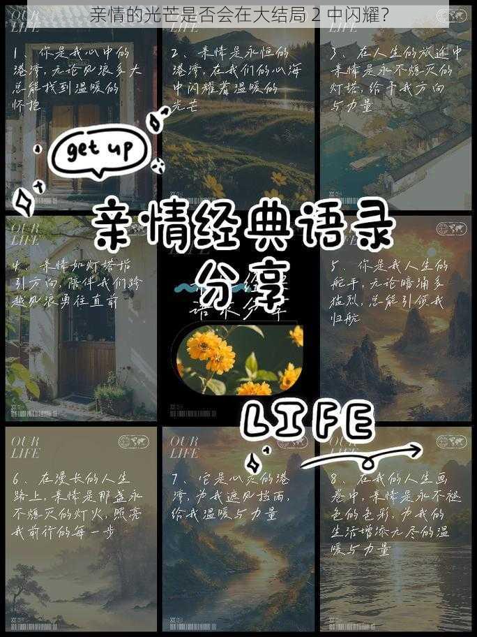 亲情的光芒是否会在大结局 2 中闪耀？