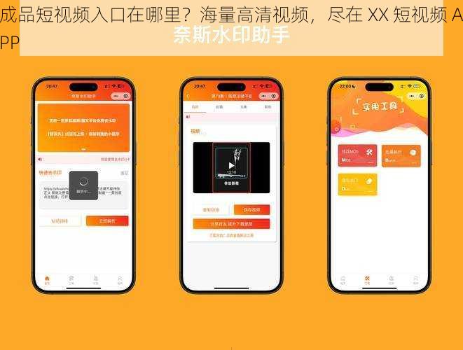 成品短视频入口在哪里？海量高清视频，尽在 XX 短视频 APP