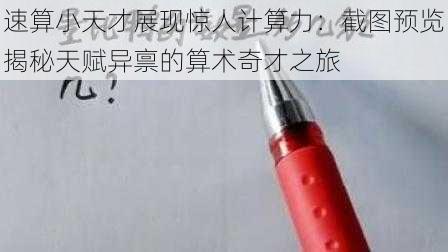 速算小天才展现惊人计算力：截图预览揭秘天赋异禀的算术奇才之旅