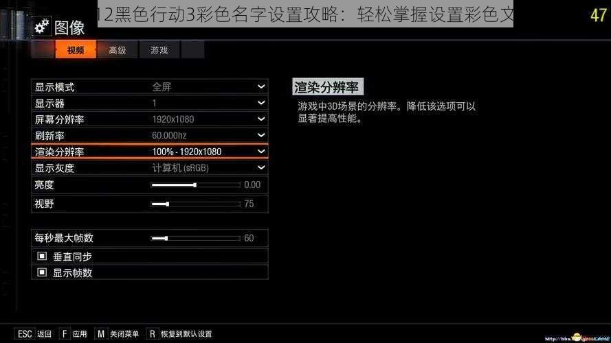 使命召唤12黑色行动3彩色名字设置攻略：轻松掌握设置彩色文字的技巧