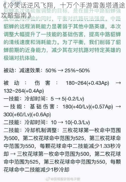 《冷笑话逆风飞翔，十万个手游雷轰塔通途攻略指南》