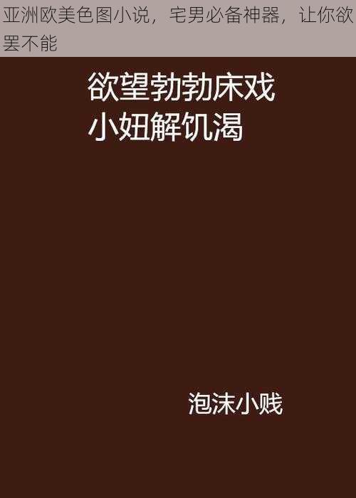 亚洲欧美色图小说，宅男必备神器，让你欲罢不能