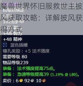 魔兽世界怀旧服救世主披风获取攻略：详解披风获得方式