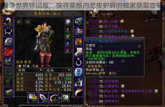 魔兽世界怀旧服：探寻紧绷的龙皮护肩的独家获取攻略