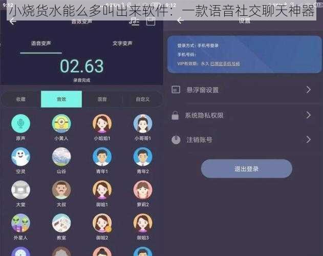 小烧货水能么多叫出来软件：一款语音社交聊天神器