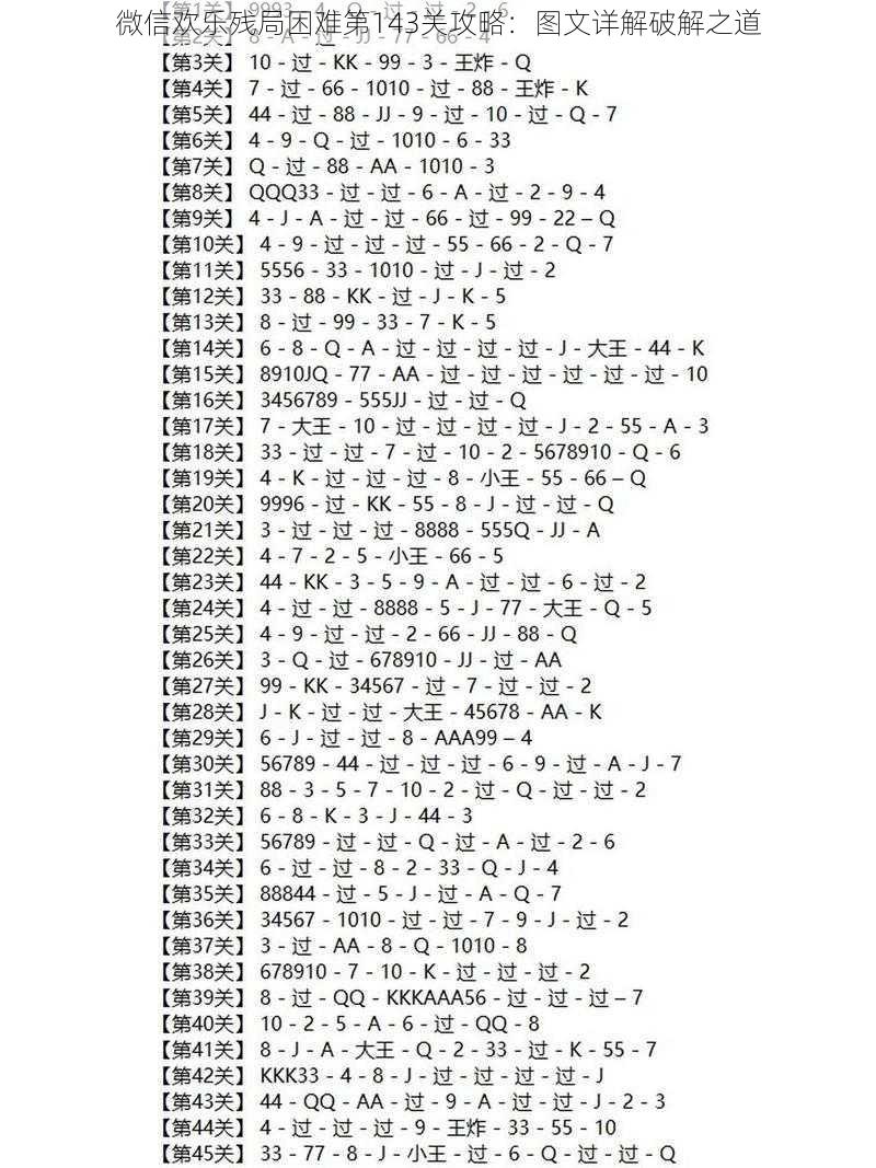 微信欢乐残局困难第143关攻略：图文详解破解之道