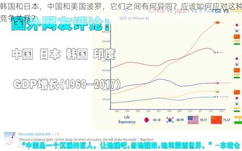 韩国和日本，中国和美国波罗，它们之间有何异同？应该如何应对这种竞争关系？