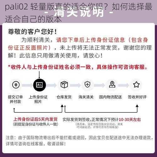 pali02 轻量版真的适合你吗？如何选择最适合自己的版本