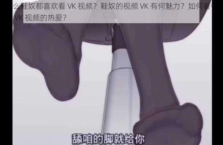 为什么鞋奴都喜欢看 VK 视频？鞋奴的视频 VK 有何魅力？如何看待鞋奴对 VK 视频的热爱？