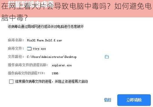 在网上看大片会导致电脑中毒吗？如何避免电脑中毒？